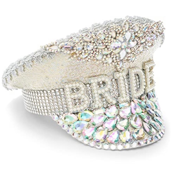 Bling rhinestone Bride bachelorette wedding hat - Picture 1 of 2
